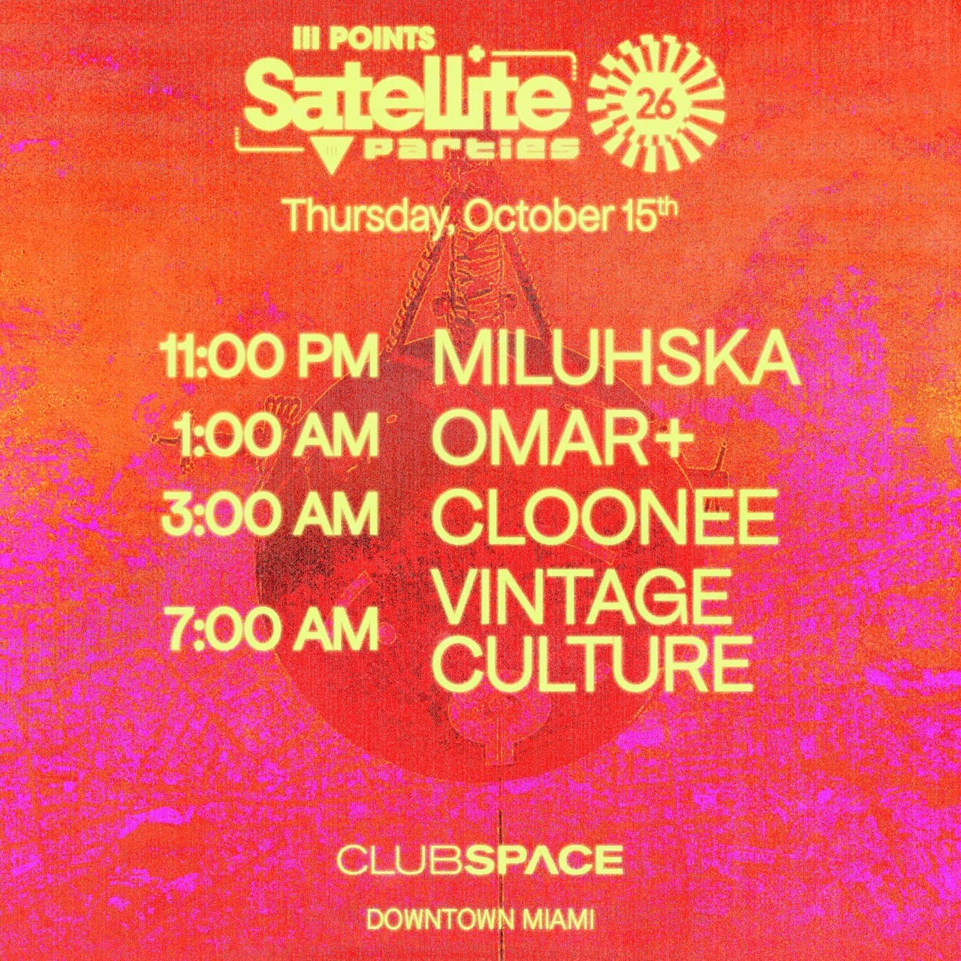 Club Space (Terrace) — Satellite: Cloonee, Miluhska, Omar+ & Vintage Culture