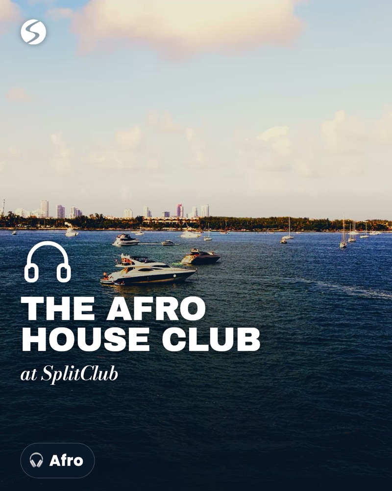 The Afro House Club: the club icon and name over Biscayne Bay