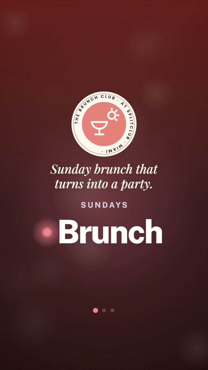 The Brunch Club at SplitClub, Miami. Sunday brunch that turns into a party.