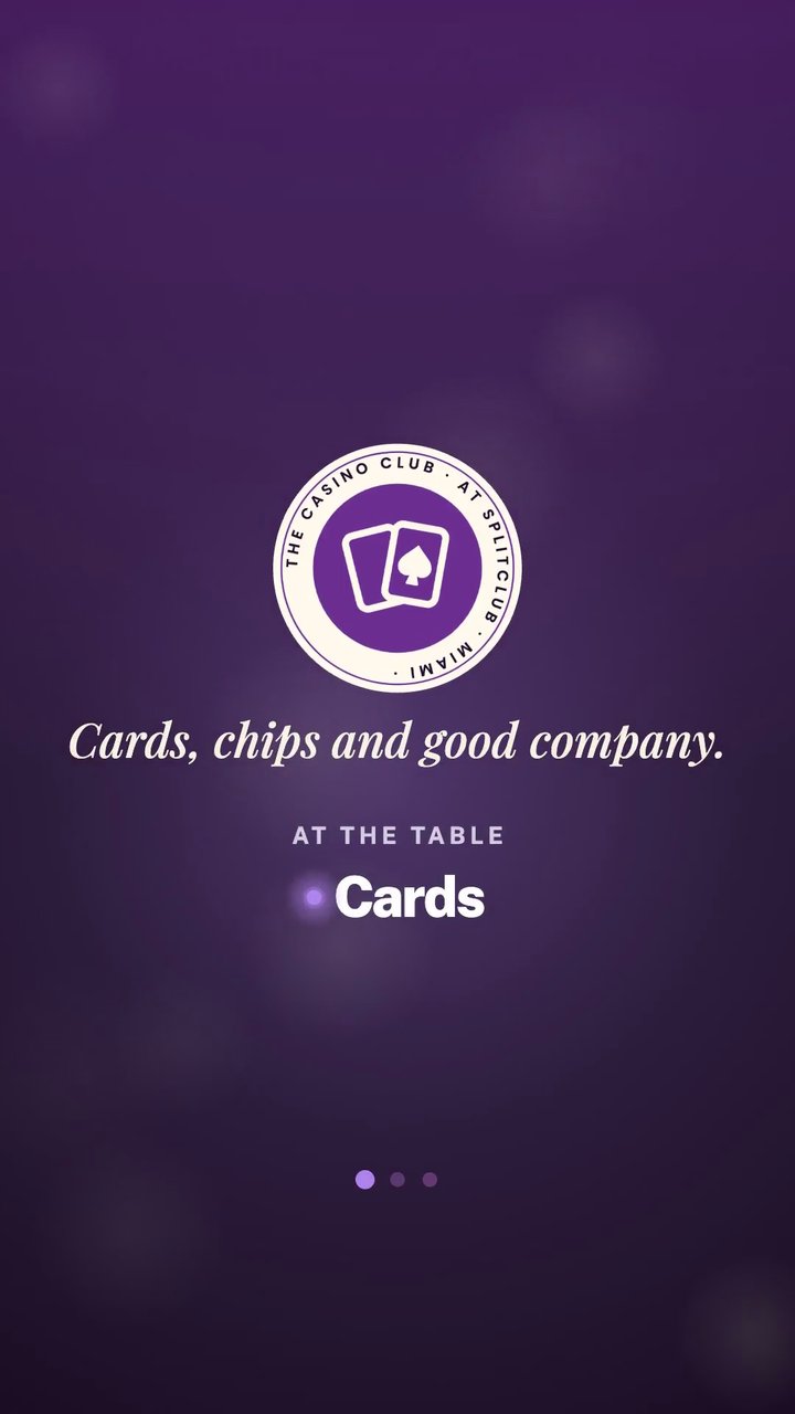 The Casino Club at SplitClub, Miami. Cards, chips and good company.