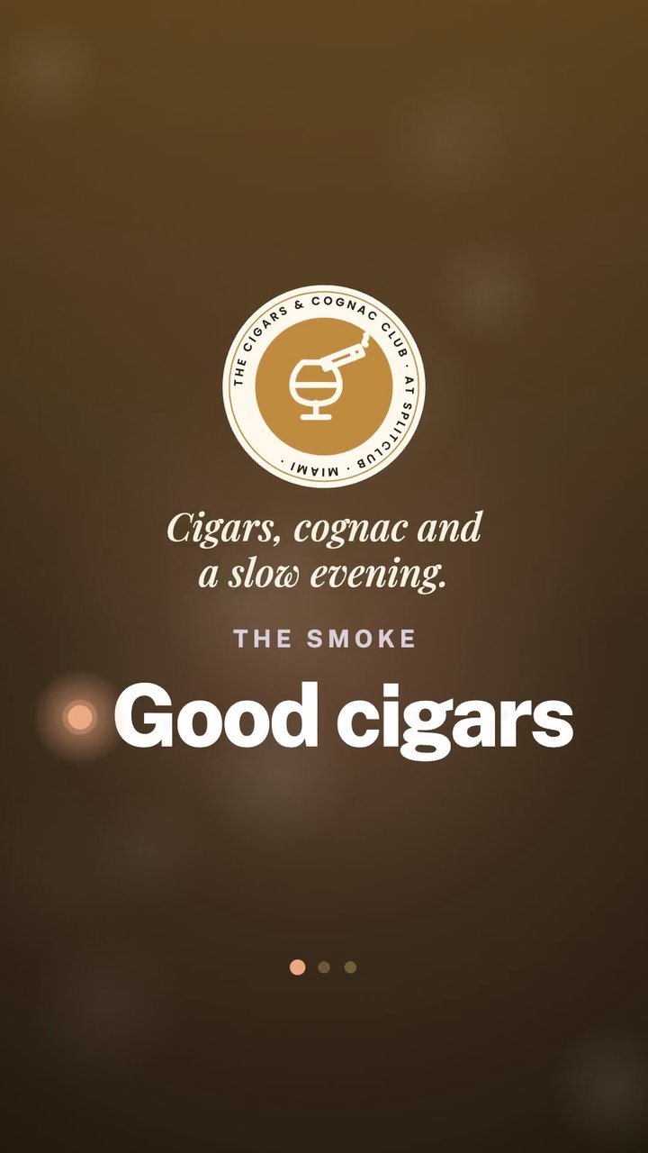 The Cigars & Cognac Club at SplitClub, Miami. Cigars, cognac and a slow evening.