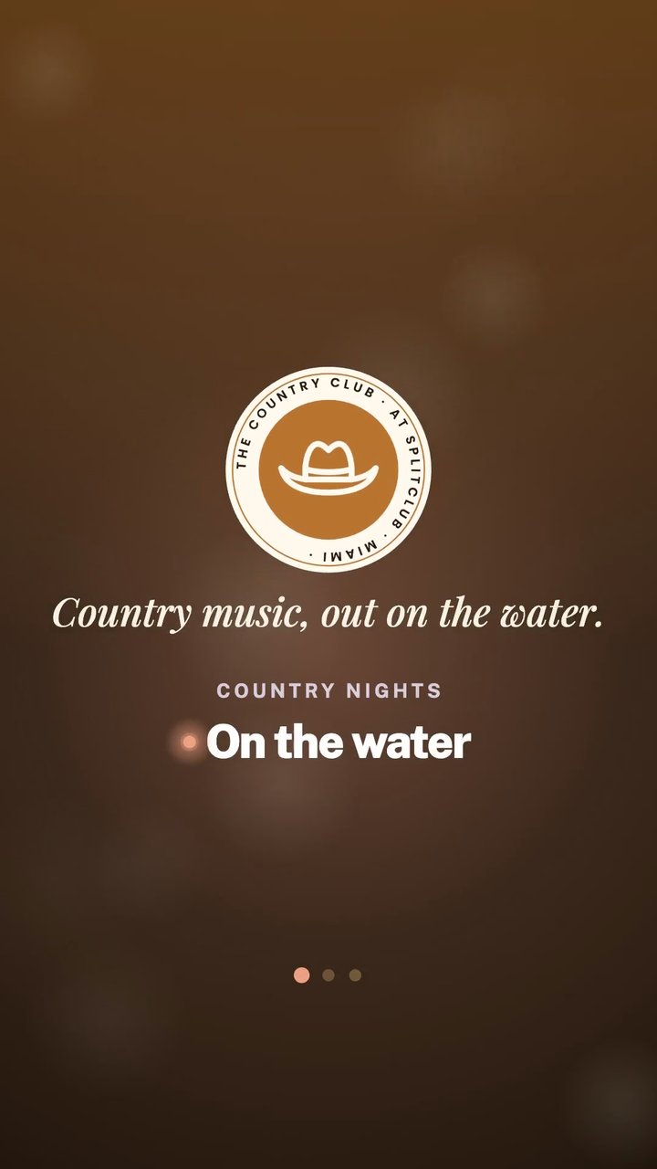 The Country Club at SplitClub, Miami. Country music, out on the water.