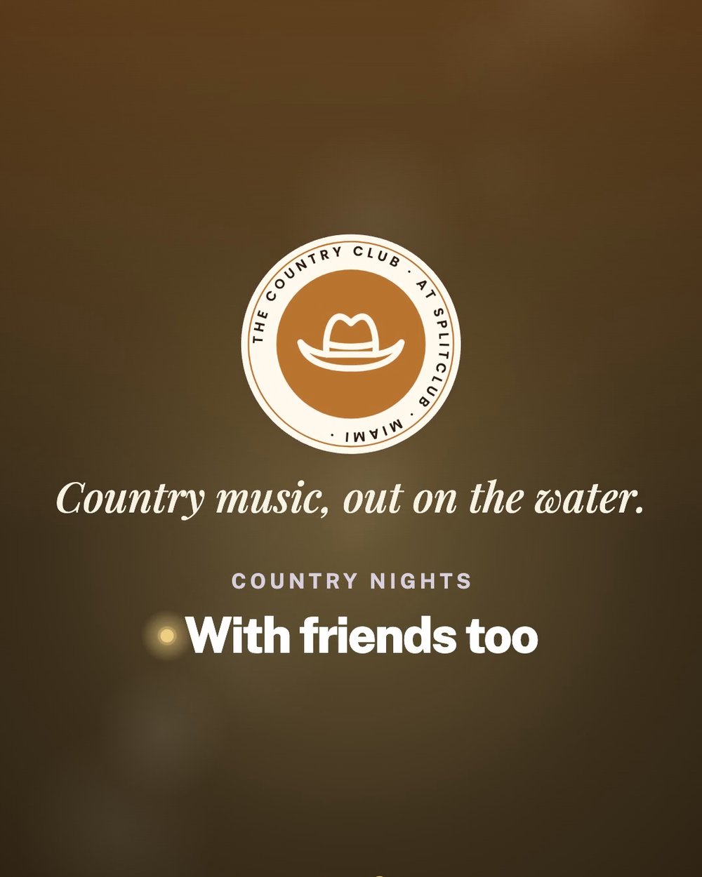 The Country Club at SplitClub: Country music, out on the water.