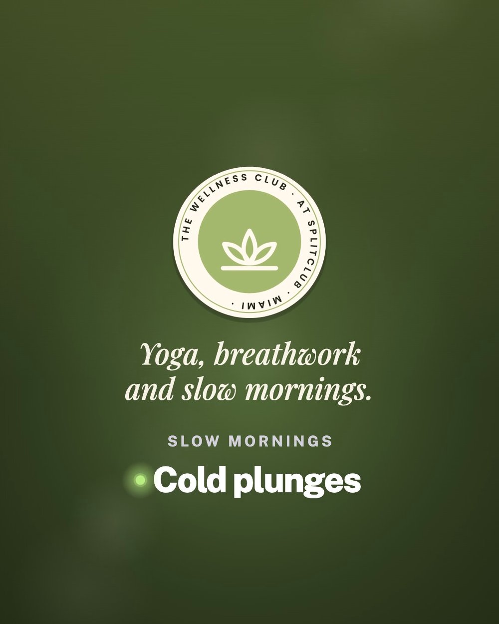 The Wellness Club at SplitClub: Breathwork, cold plunges and slow mornings.