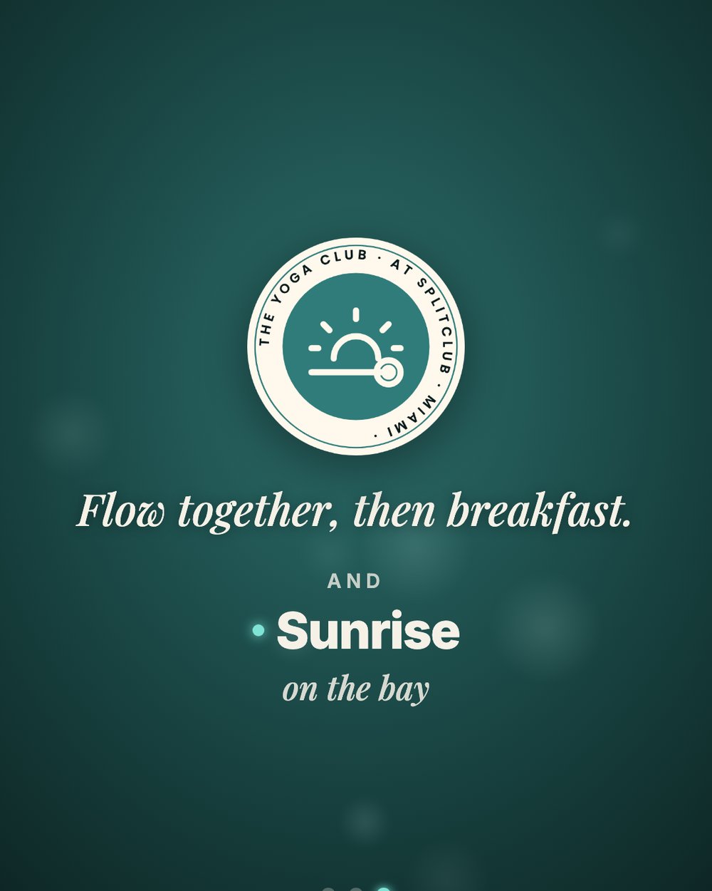 And: sunrise, on the bay.